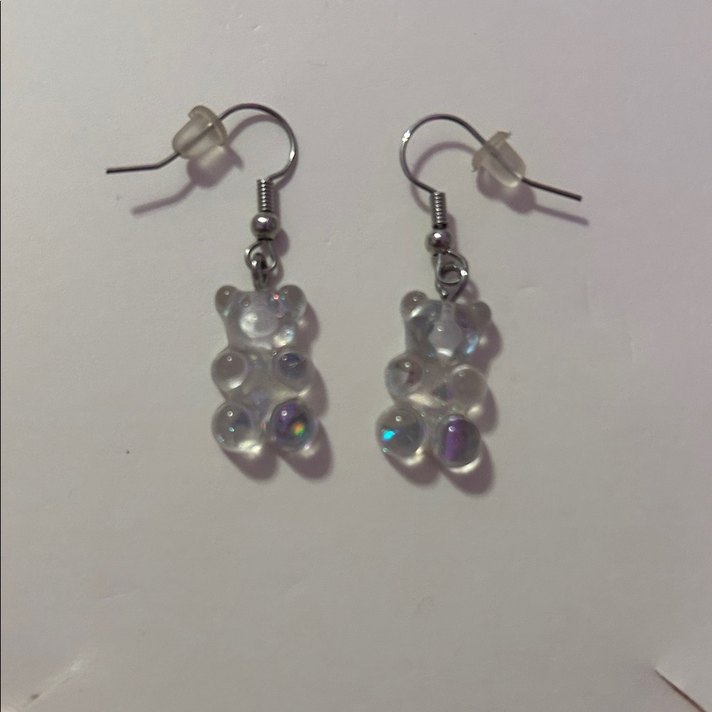 Crystal Clear Bear Earrings